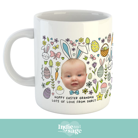 Personalised Baby Face Easter Mug, Easter Gift Ideas (Non Chocolate Gift Idea)