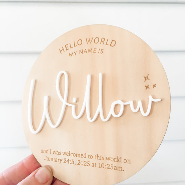 Hello World Personalised Newborn Announcement