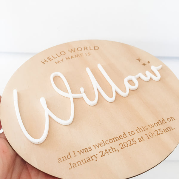 Hello World Personalised Newborn Announcement