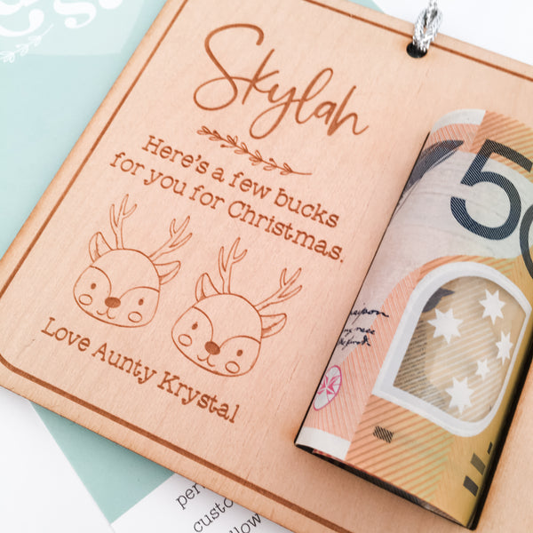 Personalised Christmas Gift Money Holder, Money Holder, Personalised Christmas Gifts