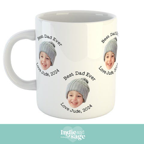 Personalised Photo Mug -Face repeat design with your message