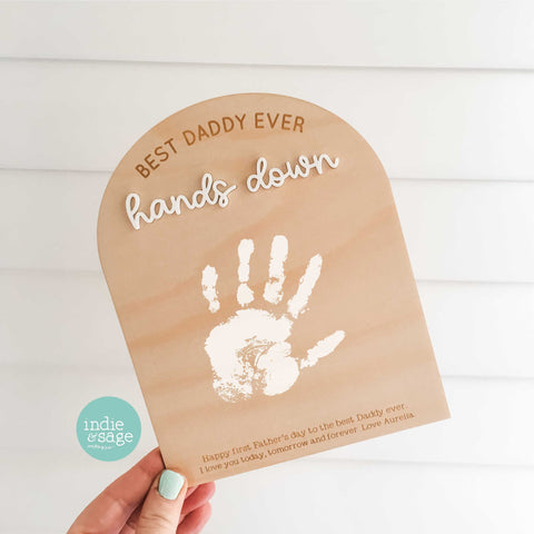 Best Daddy Ever Personalised Handprint Plaque, Fathers Day Gift, Dad Gifts, Fathers Day, Grandad Gift, Grandpa Gift, Best Gifts for Him